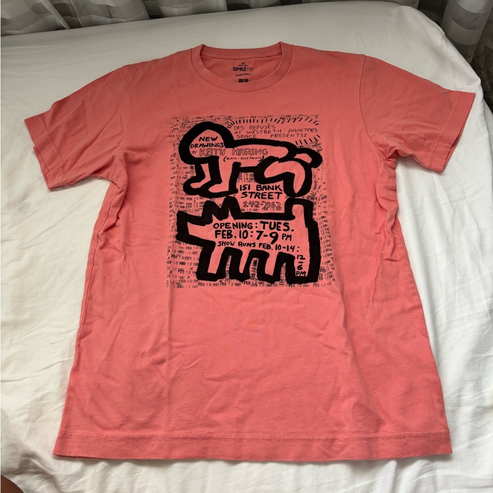 Uniqlo Pink Short Sleeve Tee with Bold Graphic